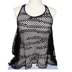St. Even Women's Black Mesh Swim Cover